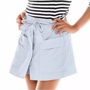 Cabi Court Skort Skirt Light Blue Chambray Buttons Womens Medium Style #5181